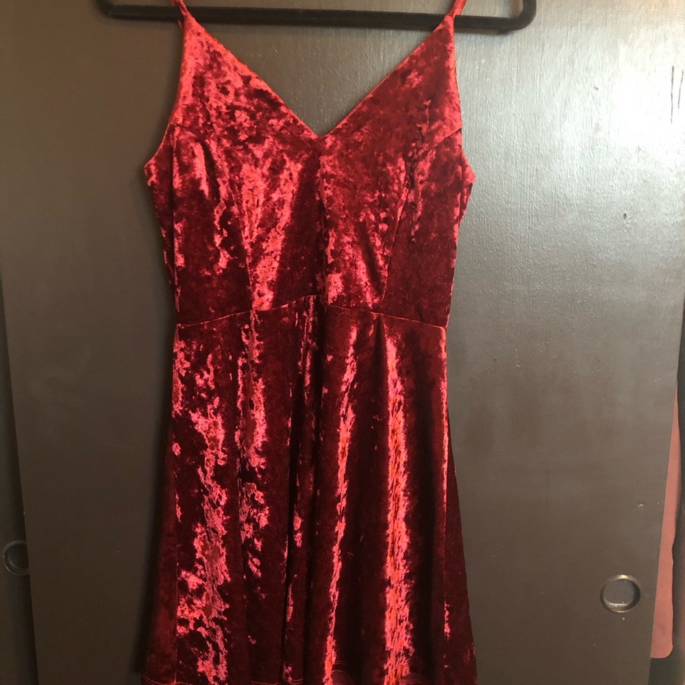 Red velvet dress